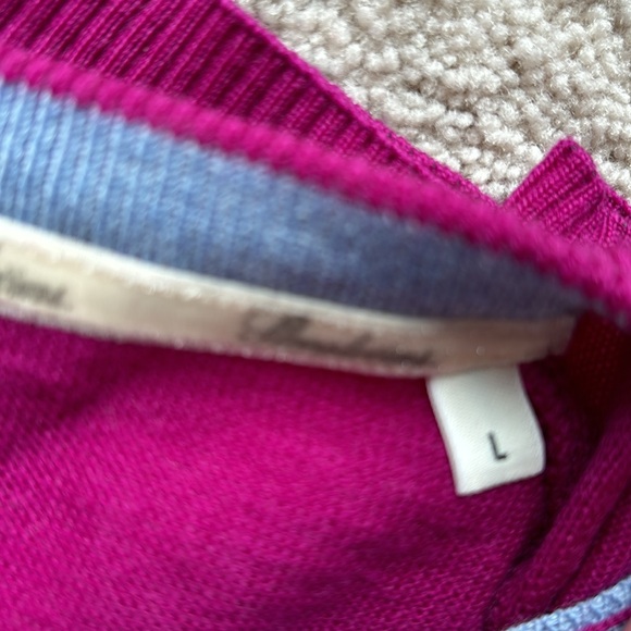 Stenströms magenta/light blue vee neck pullover sweater. - Picture 2 of 5